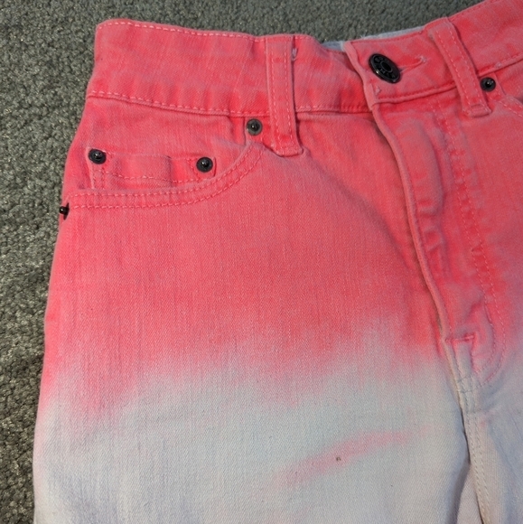 Bdg high rise cheeky neon pink and white tie dye denim jean shorts waist 25 - Picture 3 of 10